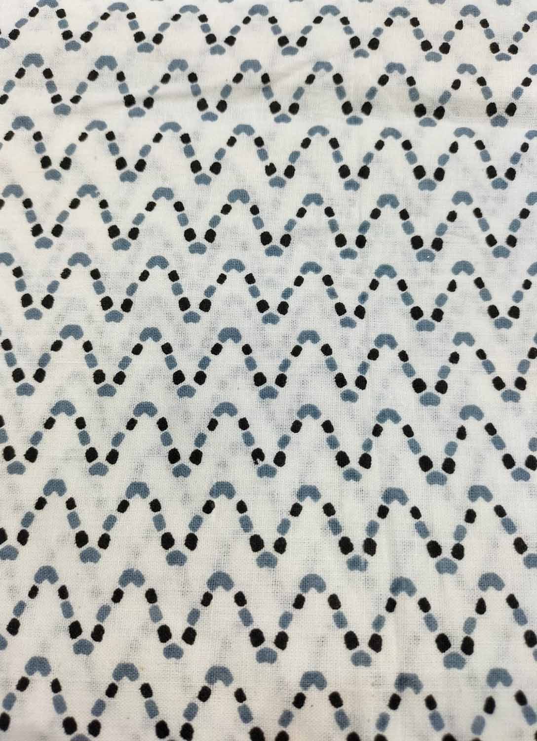 Stylish White Cotton Fabric with Digital Print - 1 Mtr Length - Luxurion World