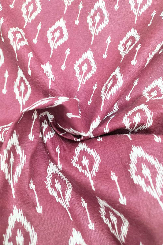 Pink Cotton Fabric with Digital Print - 1 Mtr Length - Luxurion World