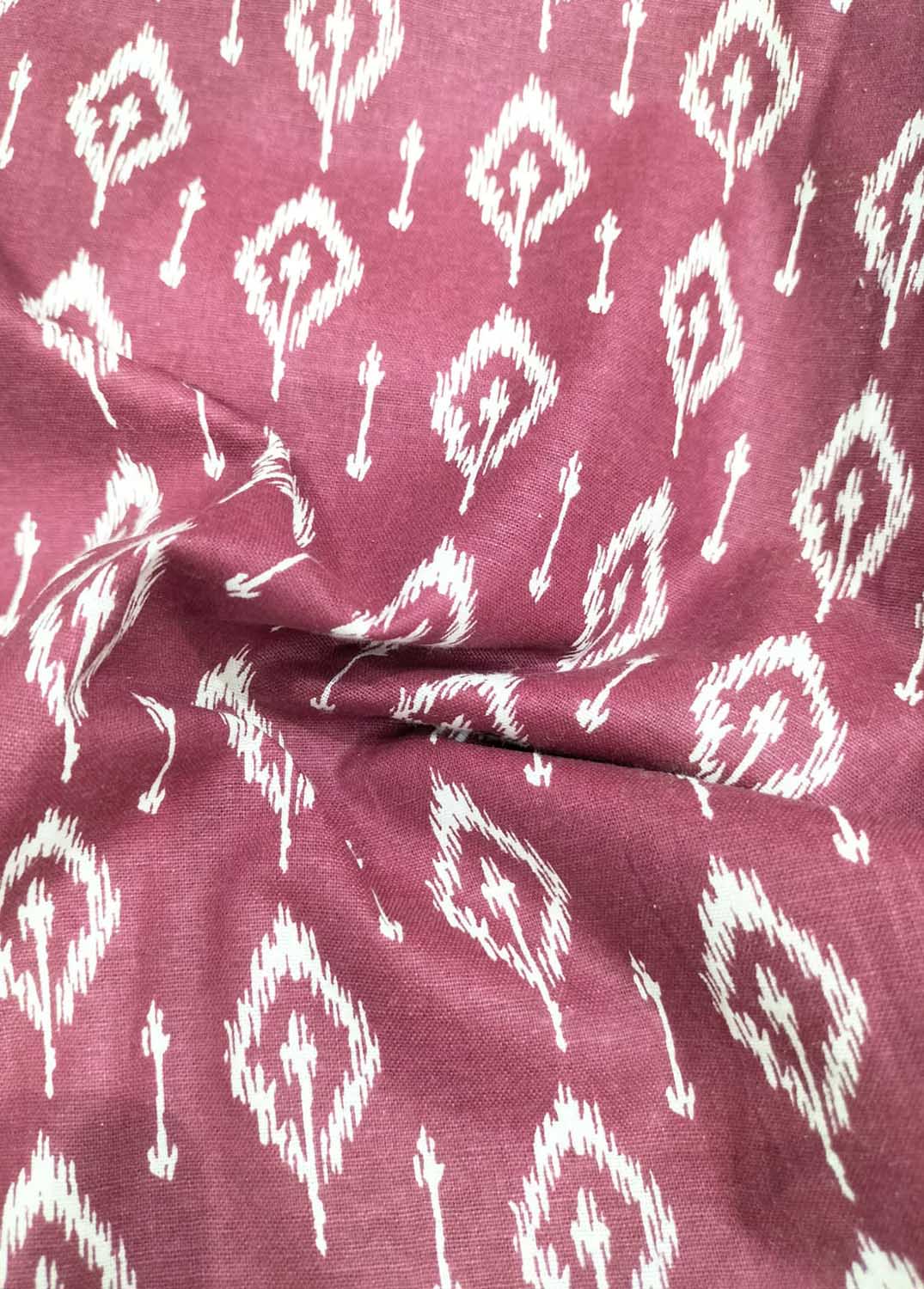 Pink Cotton Fabric with Digital Print - 1 Mtr Length