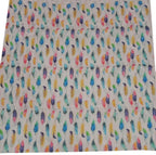 Off White Digital Printed Linen Floral Design Fabric ( 1 Mtr ) - Luxurion World