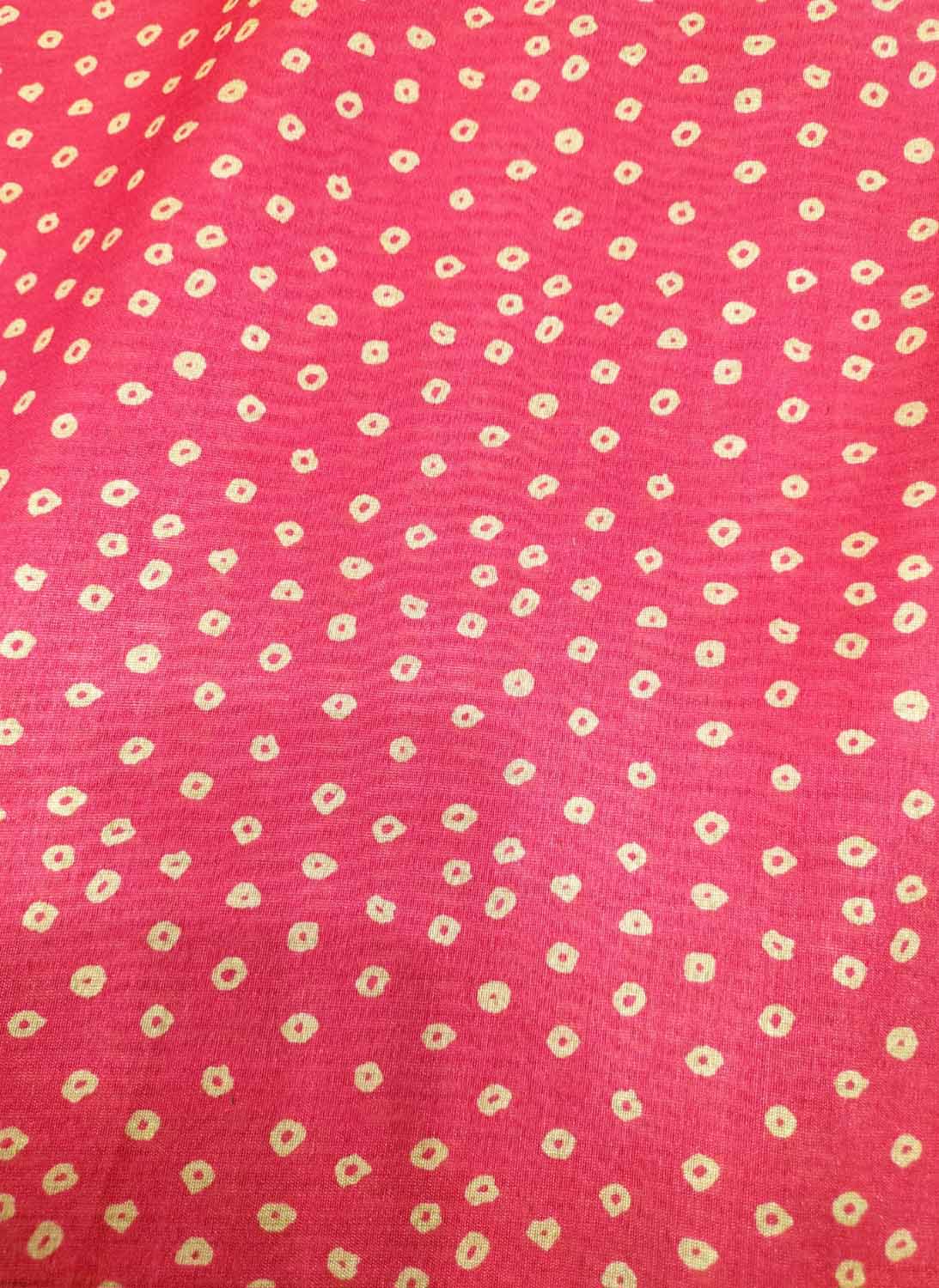 Pink Digital Printed Tussar Silk Fabric ( 1 Mtr )