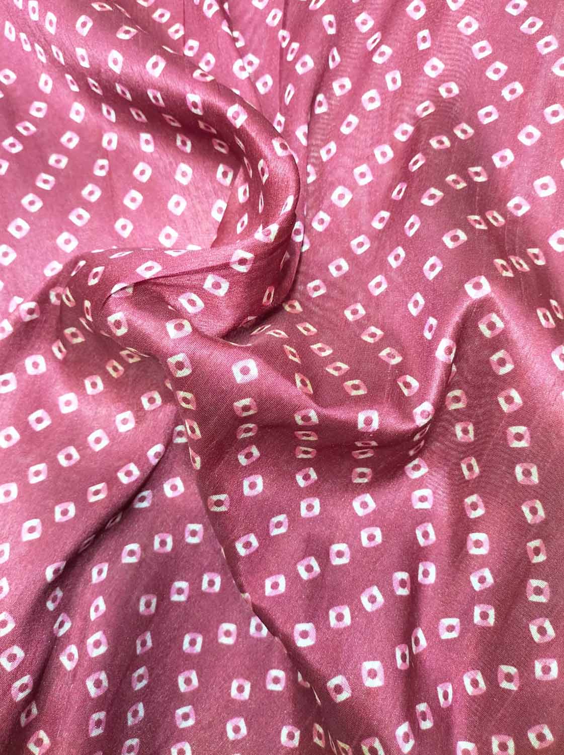 Maroon Digital Printed Tussar Silk Fabric ( 1 Mtr )