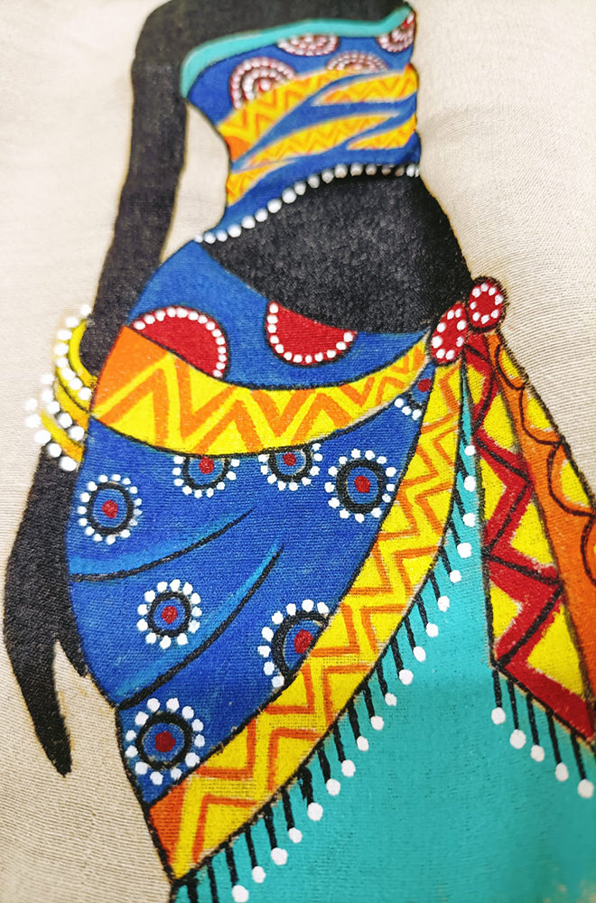 Pastel Hand Painted Pure Moonga Silk Blouse Fabric (1 Mtr) - Luxurion World