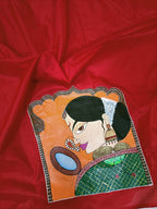 Red Hand Painted Pure Silk Blouse Fabric (1 Mtr) - Luxurion World
