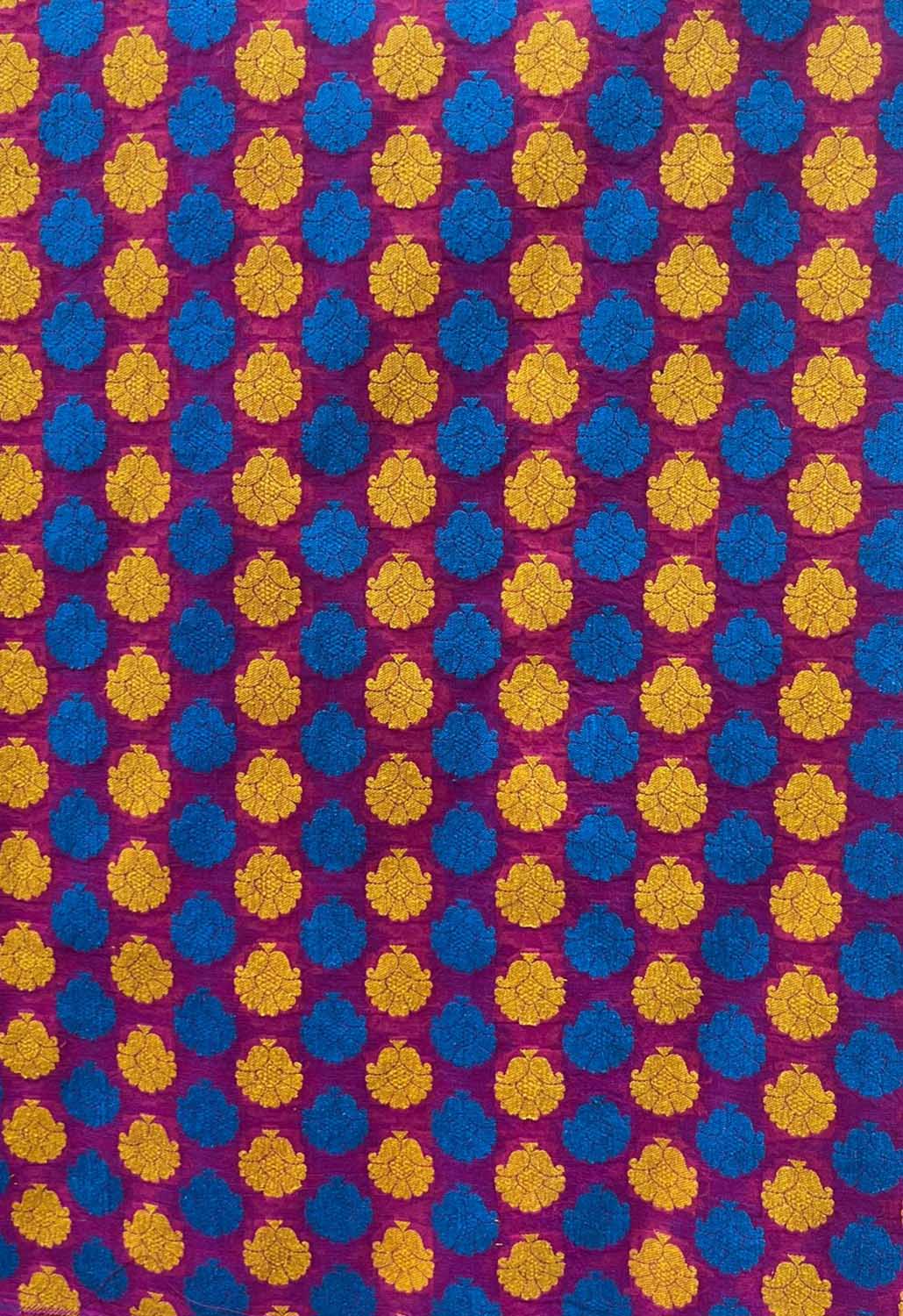 Purple Jamdani Handloom Silk Fabric ( 1 Mtr ) - Luxurion World