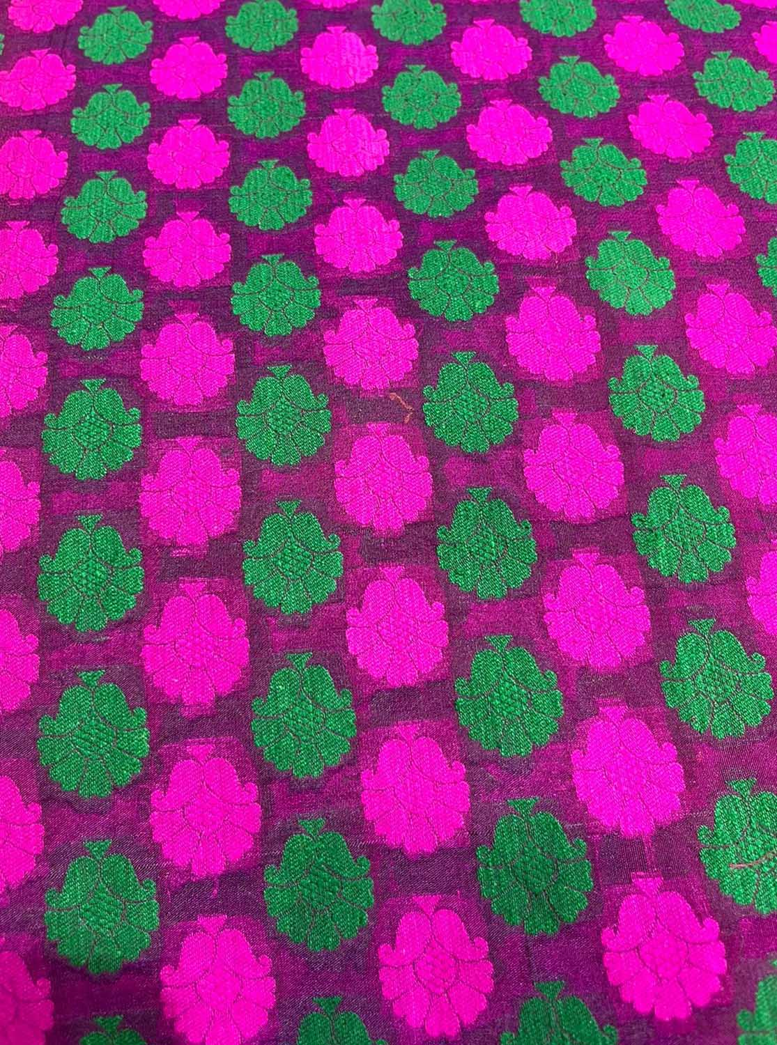 Pink Jamdani Handloom Silk Fabric ( 1 Mtr ) - Luxurion World
