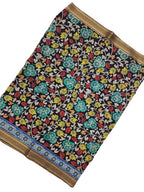 Multicolor Hand Painted Kalamkari Silk Fabric  (1 Mtr) - Luxurion World