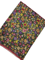 Green Kalamkari Hand Painted Bangalore Silk Fabric  (1 Mtr) - Luxurion World