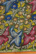Hand-painted Kalamkari Bangalore Silk Fabric - Multicolor (1M) - Luxurion World
