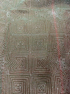 Pastel Kantha Hand Embroidered Pure Tussar Silk Fabric ( 1 Mtr ) - Luxurion World