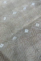 Pastel Kantha Hand Embroidered Pure Tussar Silk Fabric ( 1 Mtr ) - Luxurion World
