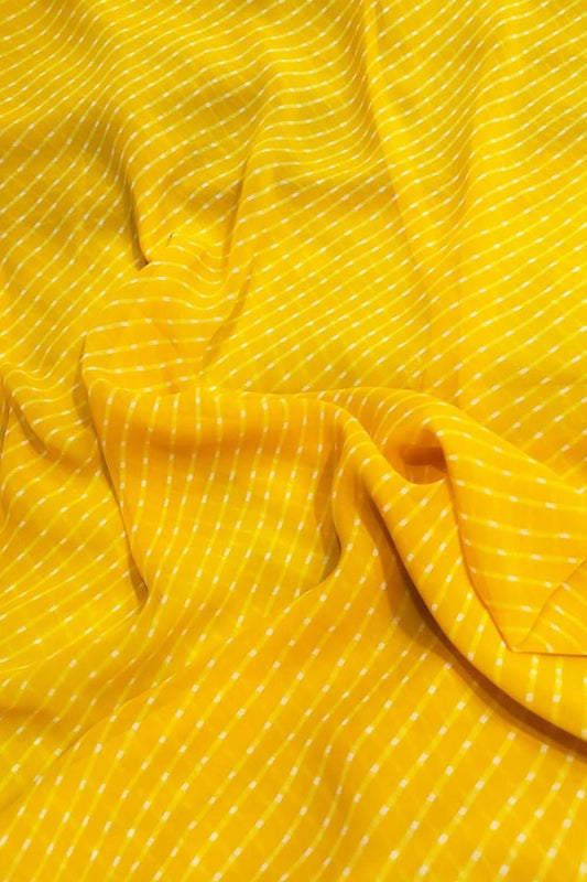 Yellow Leheriya Printed Georgette Fabric ( 1 Mtr ) - Luxurion World
