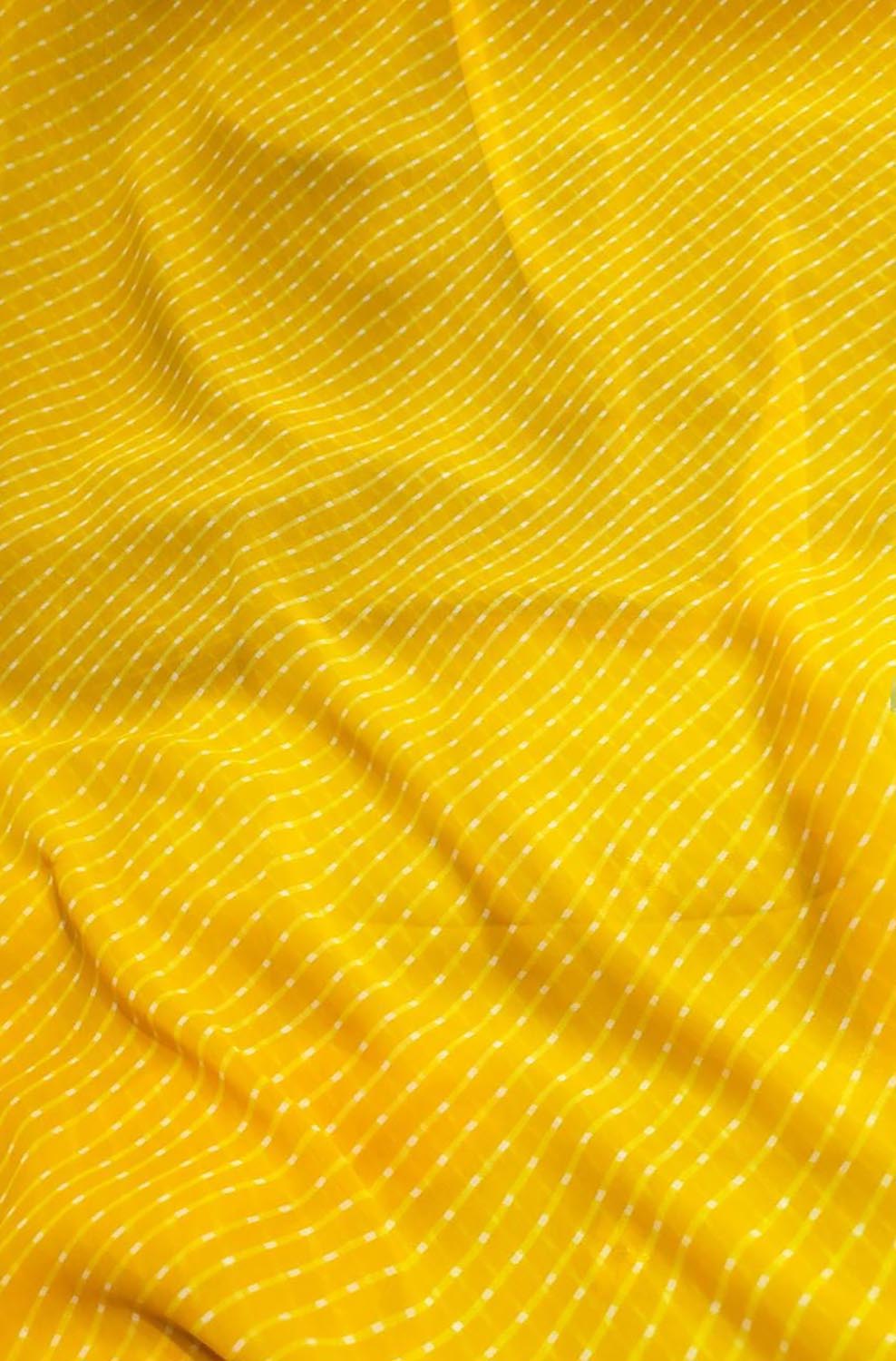 Yellow Leheriya Printed Georgette Fabric ( 1 Mtr ) - Luxurion World