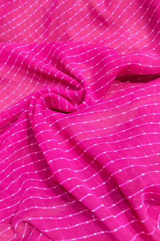 Pink Leheriya Printed Georgette Fabric ( 1 Mtr )