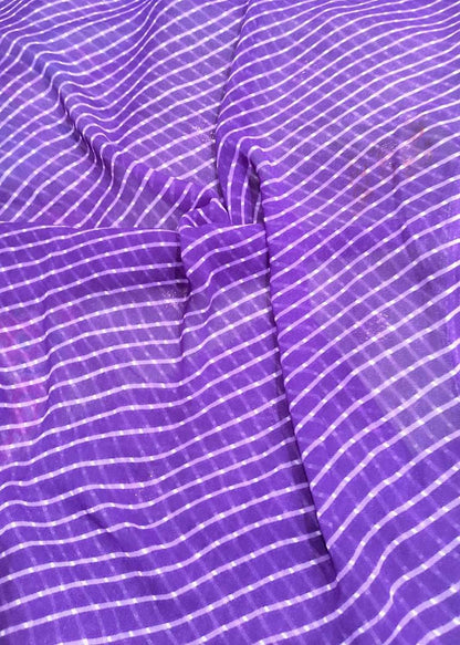 Purple Leheriya Printed Georgette Fabric ( 1 Mtr ) - Luxurion World