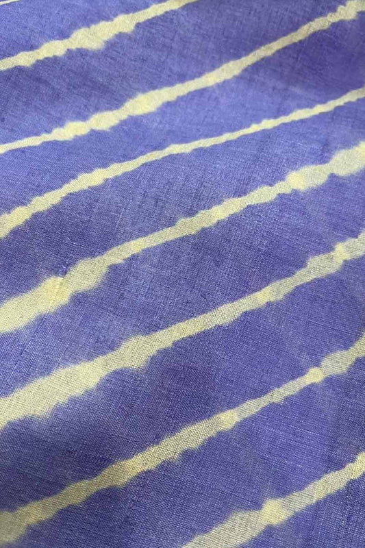 Purple Leheriya Tie N Dye Pure Tussar Silk Fabric ( 1 Mtr ) - Luxurion World