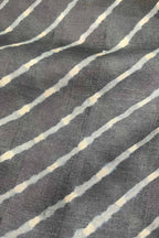 Black Leheriya Tie N Dye Pure Tussar Silk Fabric ( 1 Mtr ) - Luxurion World