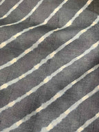 Black Leheriya Tie N Dye Pure Tussar Silk Fabric ( 1 Mtr ) - Luxurion World