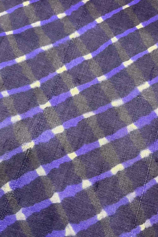 Purple Leheriya Tie N Dye Pure Tussar Silk Fabric ( 1 Mtr )