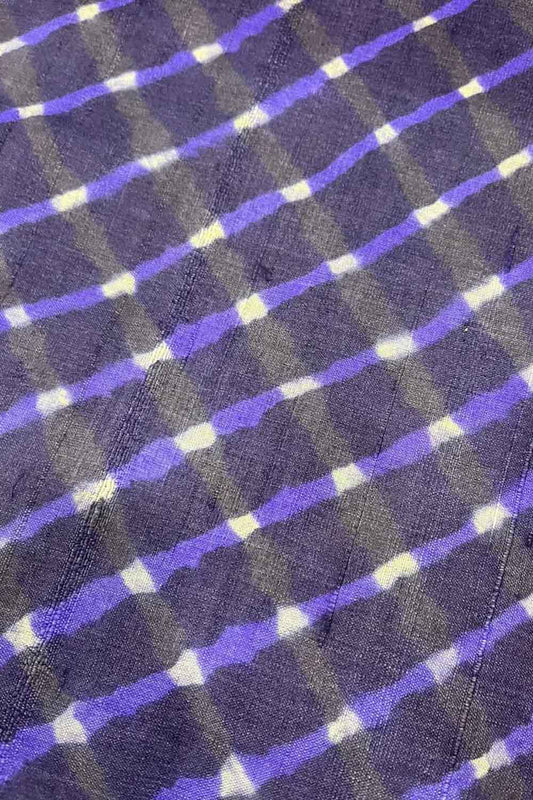 Purple Leheriya Tie N Dye Pure Tussar Silk Fabric ( 1 Mtr ) - Luxurion World