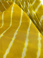 Yellow Leheriya Tie N Dye Pure Chanderi Silk Fabric ( 1 Mtr ) - Luxurion World