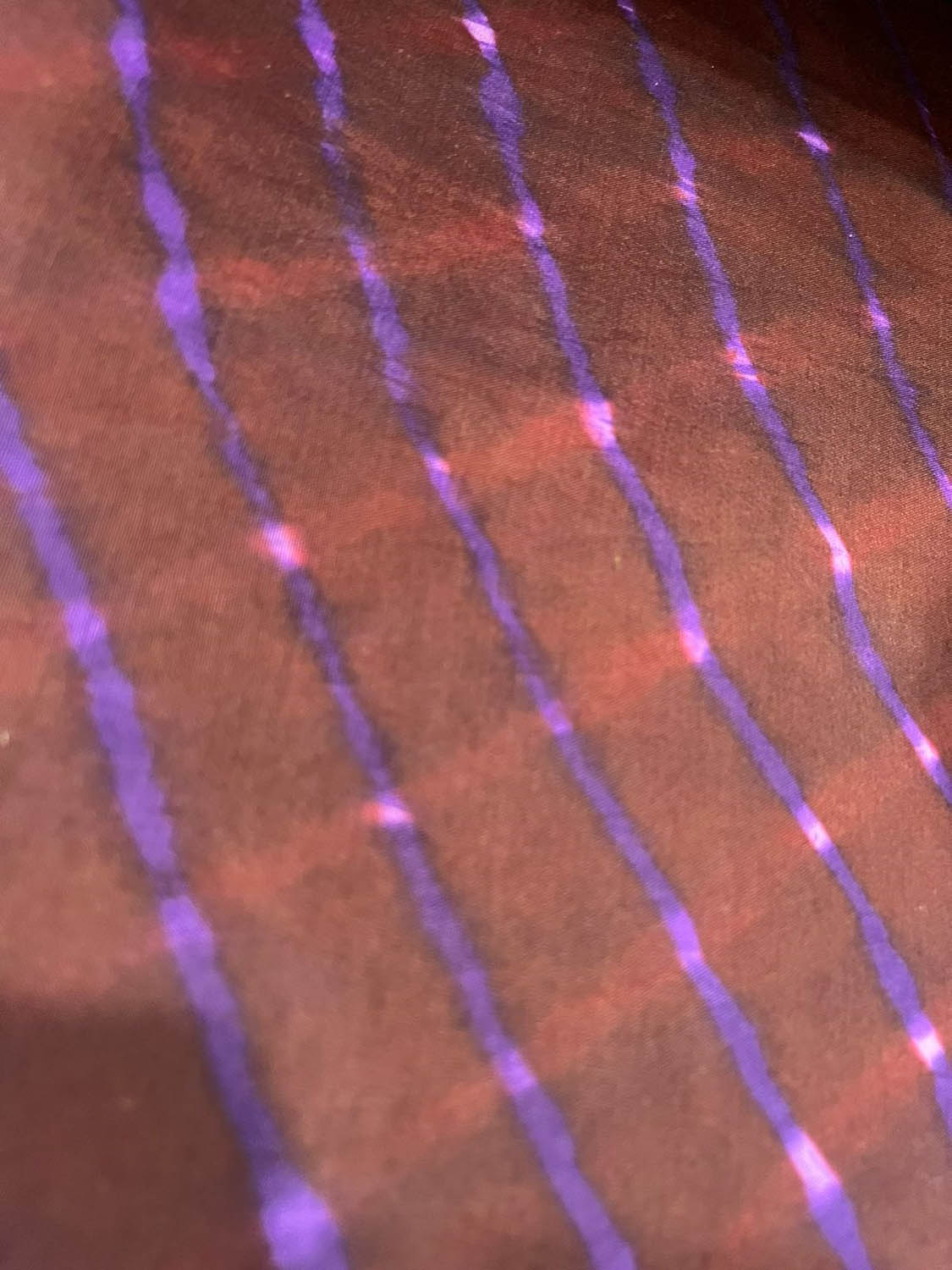 Brown Leheriya Tie N Dye Pure Chanderi Silk Fabric ( 1 Mtr ) - Luxurion World