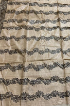 Pastel Hand Painted Madhubani Pure Tussar Silk Unstitched Blouse Fabric - Luxurion World