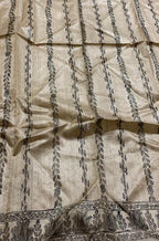 Pastel Hand Painted Madhubani Pure Tussar Silk Unstitched Blouse Fabric - Luxurion World
