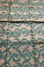Pastel Hand Painted Madhubani Pure Tussar Silk Unstitched Blouse Fabric - Luxurion World