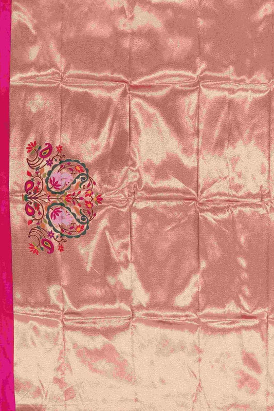Pink Paithani Brocade Silk Blouse Fabric ( 1 Mtr ) - Luxurion World
