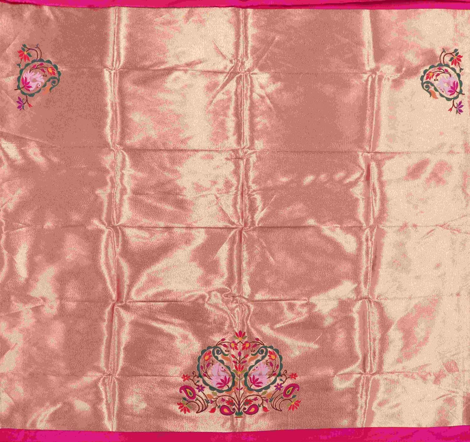 Pink Paithani Brocade Silk Blouse Fabric ( 1 Mtr ) - Luxurion World