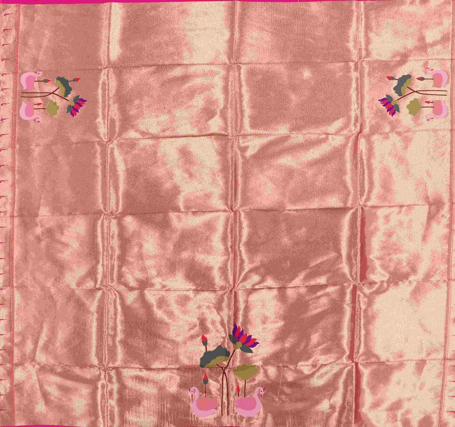 Pink Paithani Brocade Silk Blouse Fabric ( 1 Mtr ) - Luxurion World