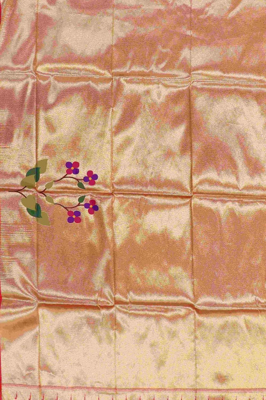 Golden Paithani Brocade Silk Blouse Fabric ( 1 Mtr ) - Luxurion World