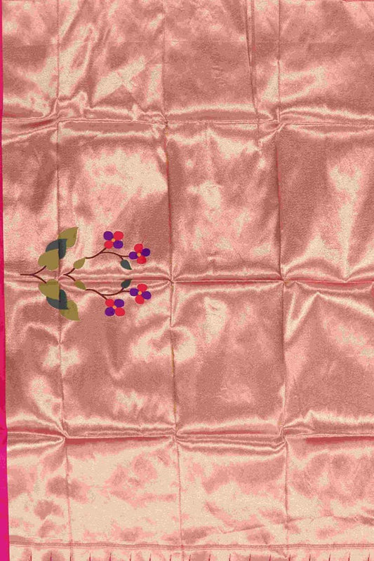 Pink Paithani Brocade Silk Blouse Fabric ( 1 Mtr ) - Luxurion World