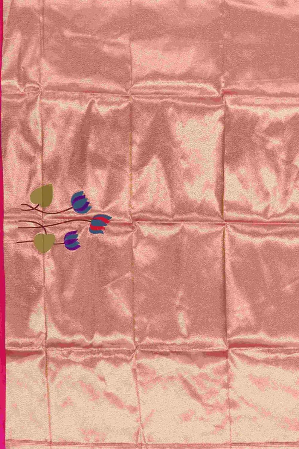 Pink Paithani Brocade Silk Blouse Fabric ( 1 Mtr ) - Luxurion World