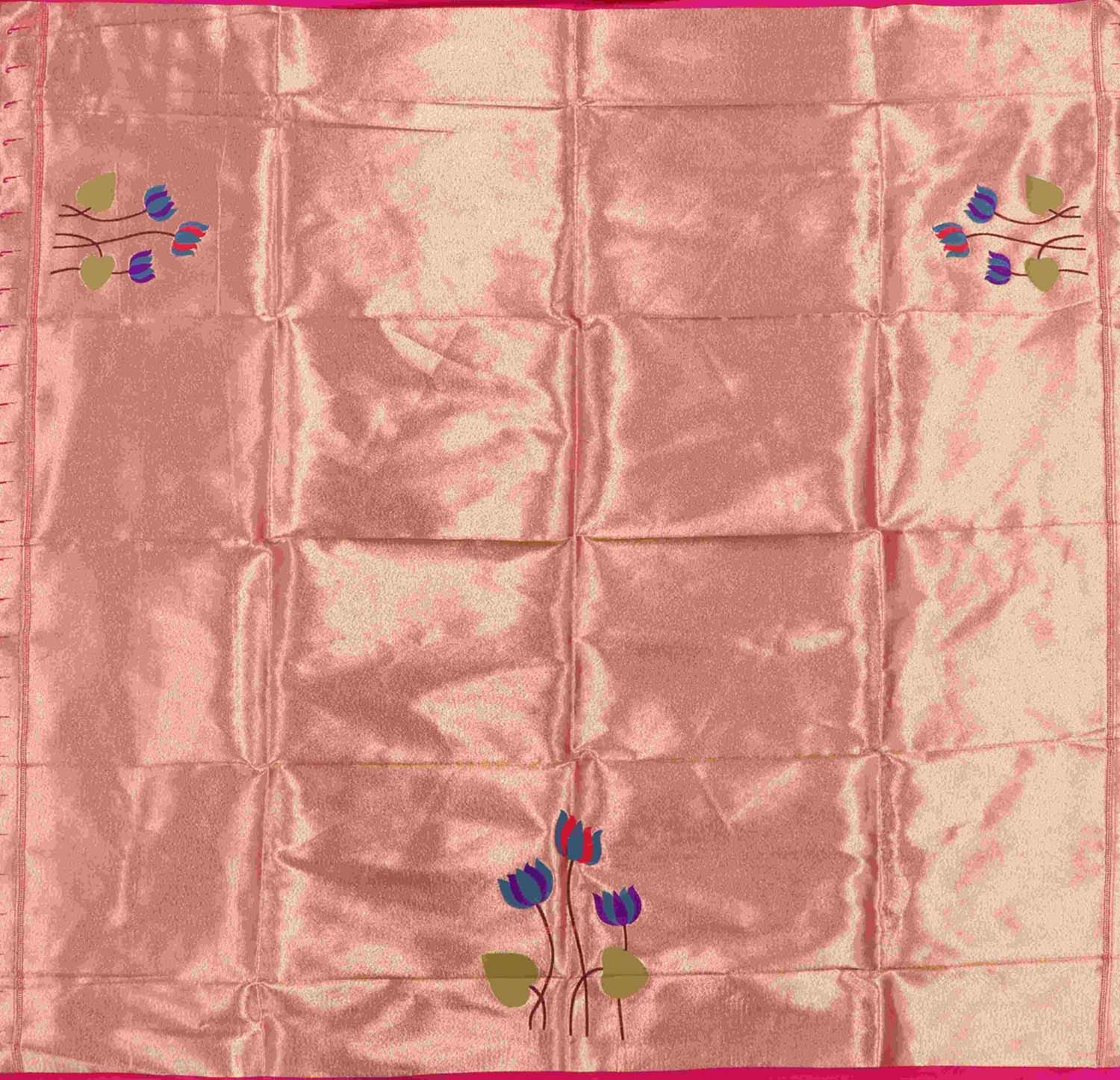 Pink Paithani Brocade Silk Blouse Fabric ( 1 Mtr ) - Luxurion World