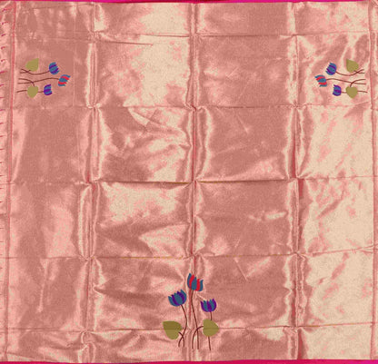Pink Paithani Brocade Silk Blouse Fabric ( 1 Mtr ) - Luxurion World