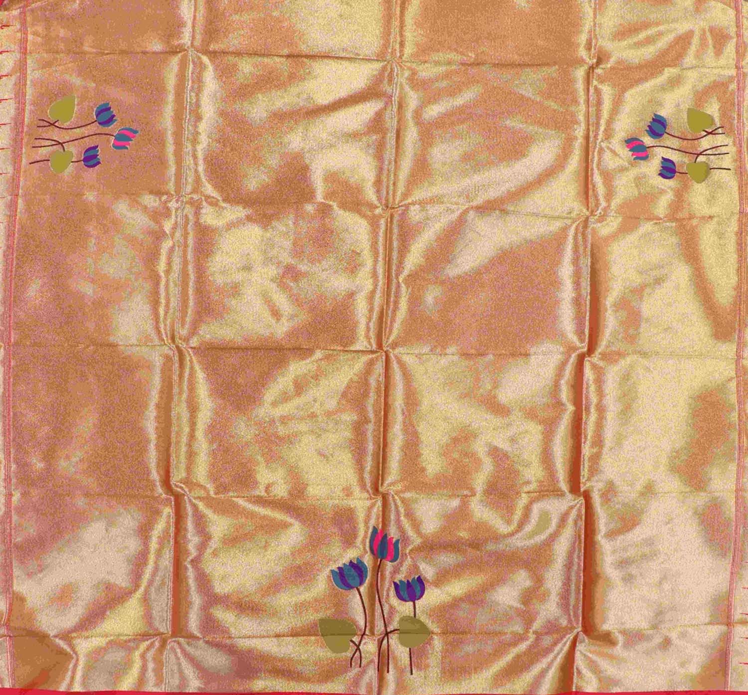 Golden Paithani Brocade Silk Blouse Fabric ( 1 Mtr ) - Luxurion World