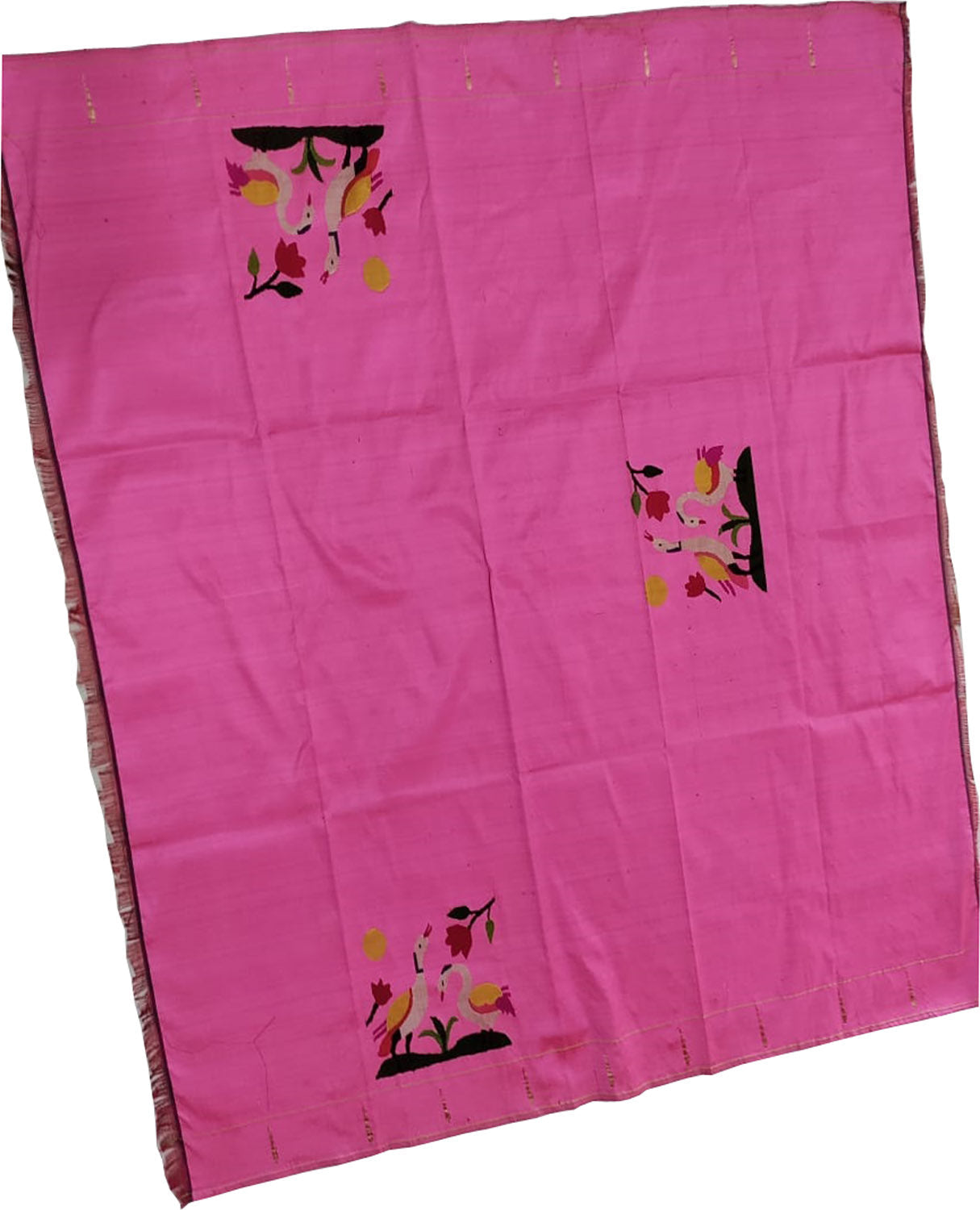 Exquisite Pink Paithani Handloom Pure Silk Blouse Fabric - Luxurion World