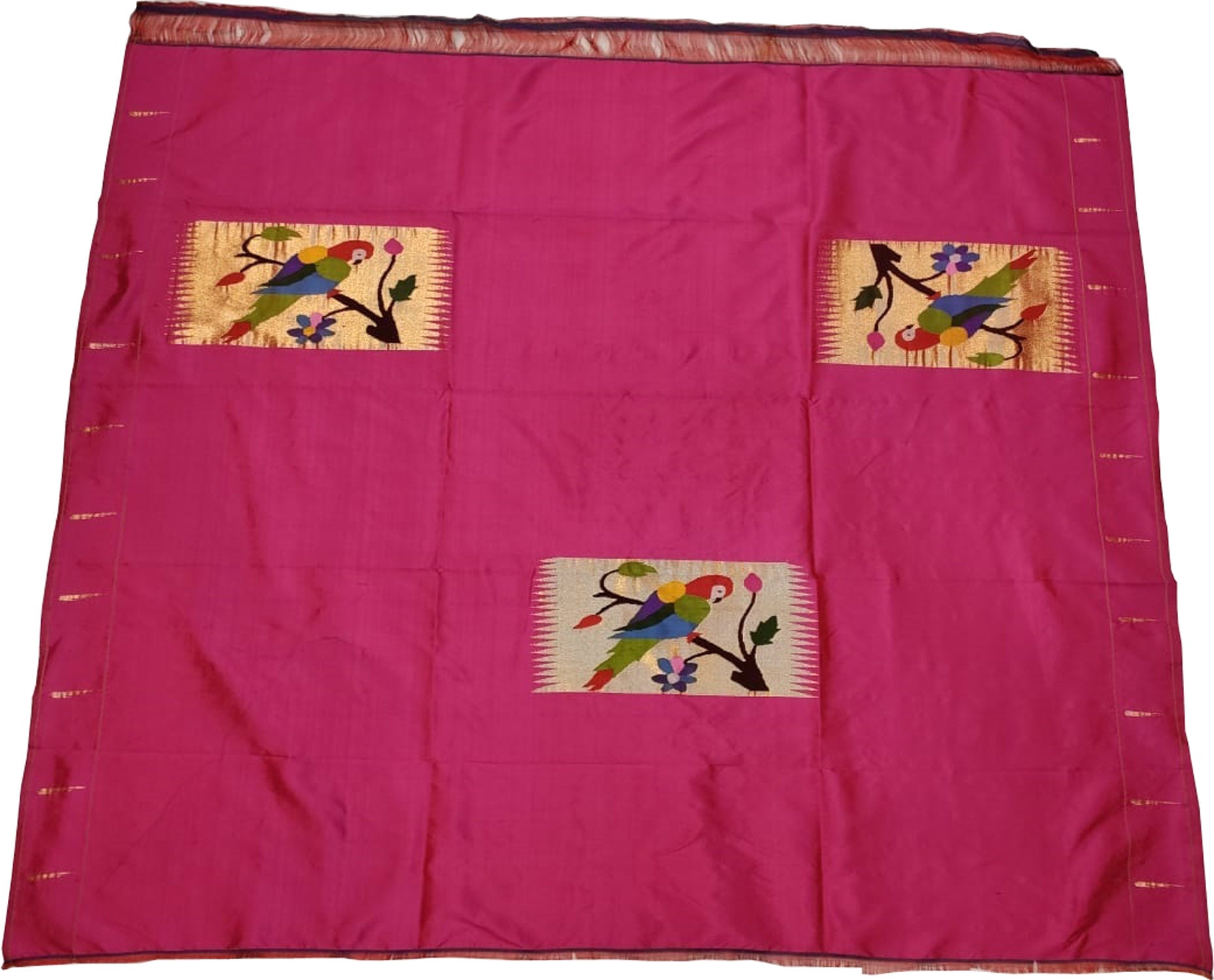 Exquisite Pink Paithani Pure Silk Blouse Fabric - Luxurion World