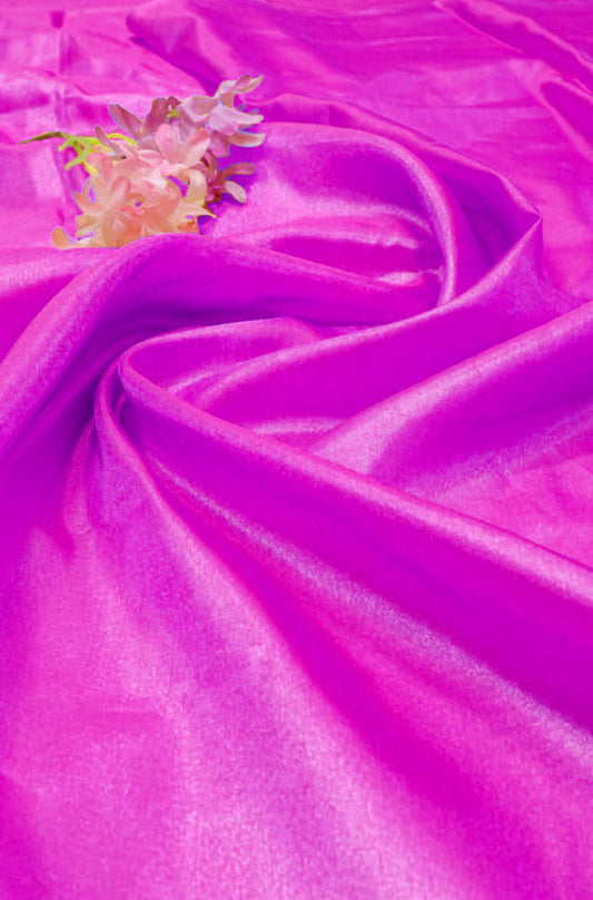 Purple Plain Soft Tissue Katan Silk Fabric ( 1 Mtr ) - Luxurion World