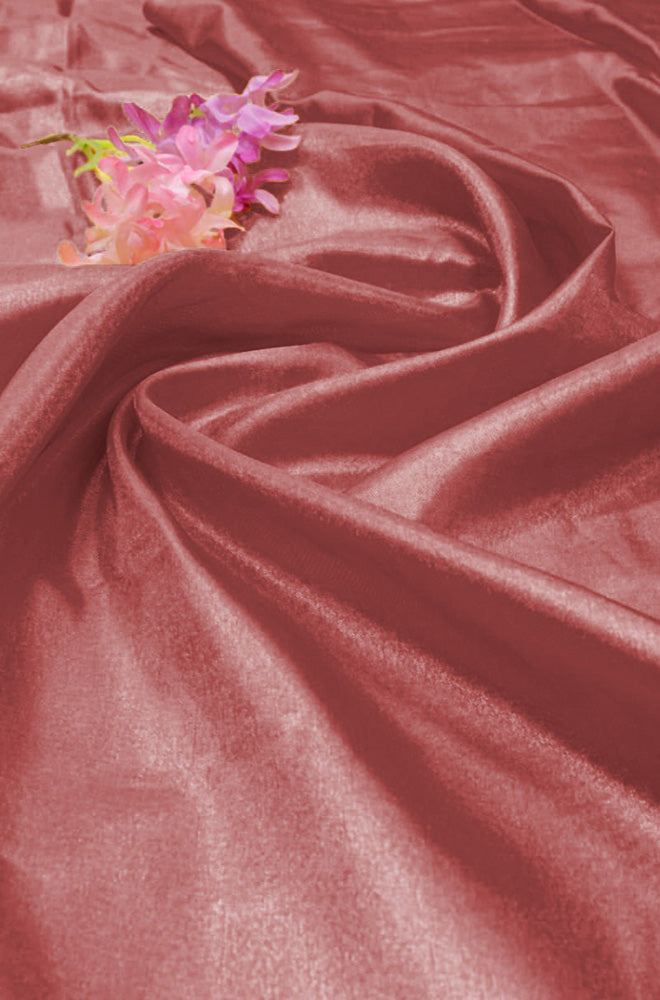 Brown Plain Soft Tissue Katan Silk Fabric ( 1 Mtr )