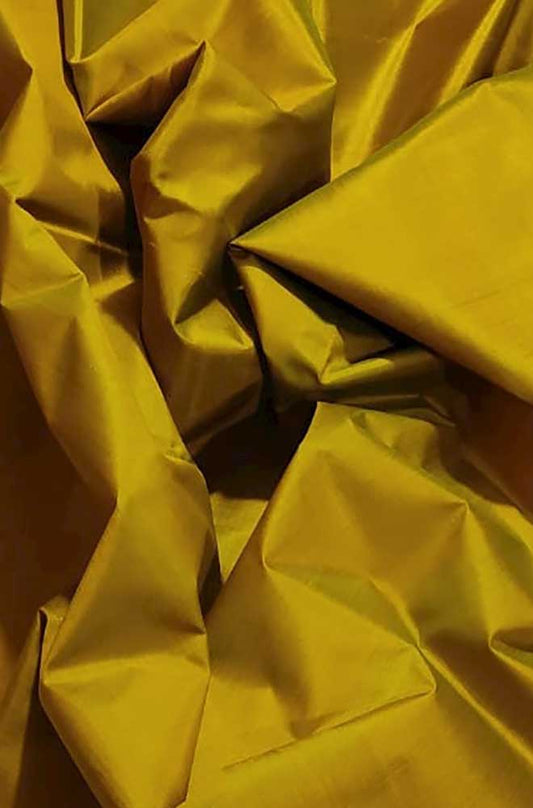 Yellow Plain Pure Silk Fabric ( 1 Mtr )