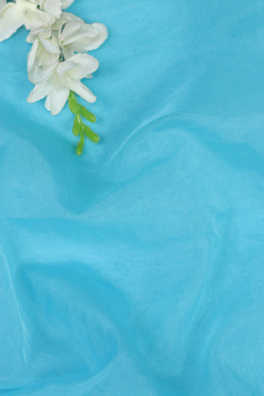 Blue Organza Silk Fabric: Elegant and Versatile  ( 1 Mtr ) - Luxurion World