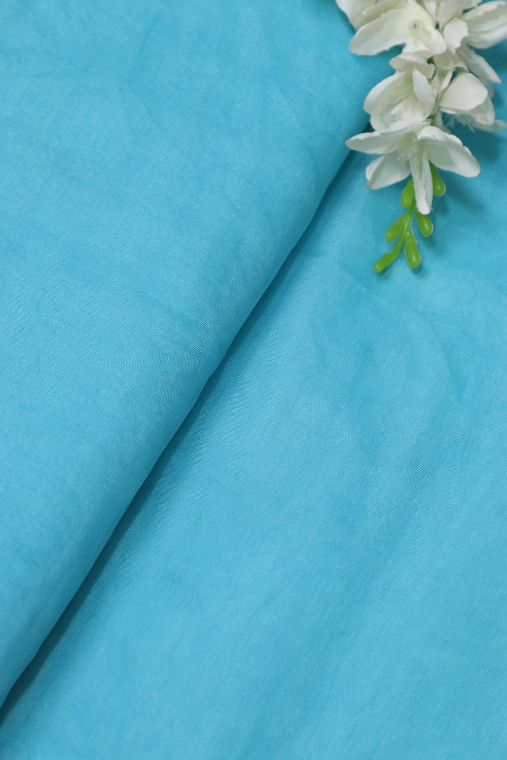 Blue Organza Silk Fabric: Elegant and Versatile  ( 1 Mtr ) - Luxurion World