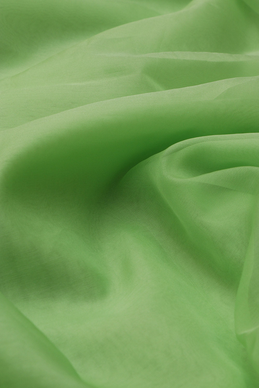 Green Plain Organza Silk Fabric - Luxurious and Elegant ( 1 Mtr ) - Luxurion World