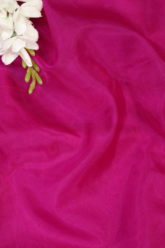 Soft Pink Organza Silk Fabric - Elegant and Versatile  ( 1 Mtr ) - Luxurion World