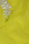 Sunshine Yellow Organza Silk Fabric - Plain Design  ( 1 Mtr ) - Luxurion World