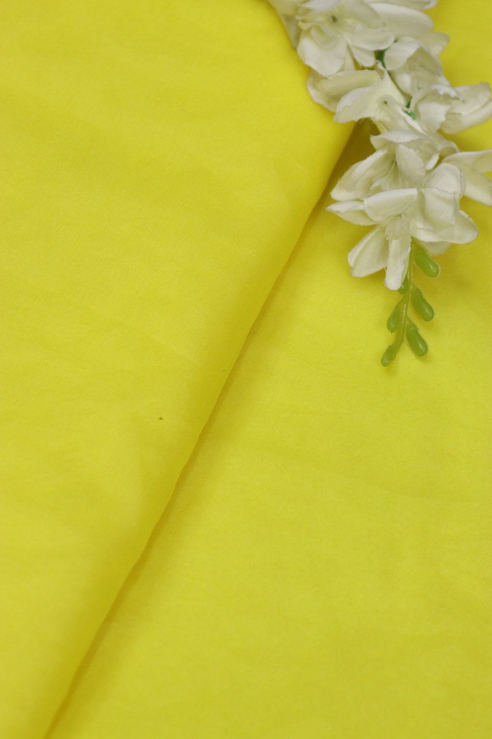 Sunshine Yellow Organza Silk Fabric - Plain Design  ( 1 Mtr ) - Luxurion World