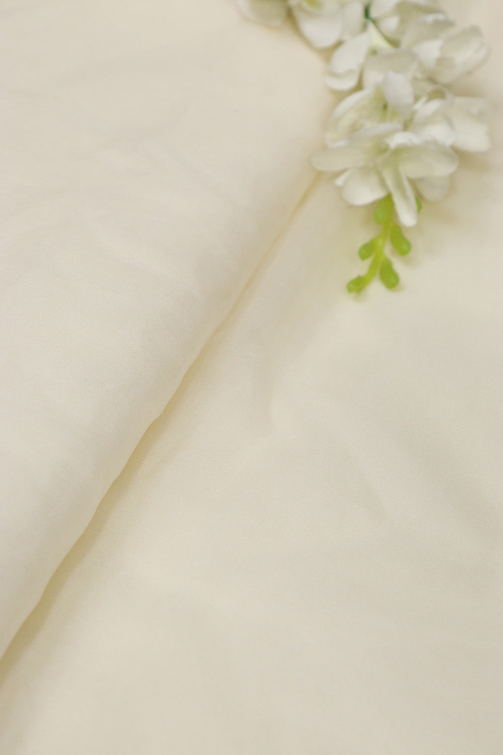 White Organza Silk Fabric for Elegant Designs  ( 1 Mtr ) - Luxurion World